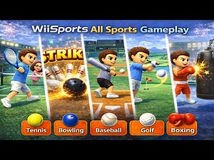 Wii Sports All Sports Gameplay – Tennis, Bowling, Baseball & More [ Wii ]
