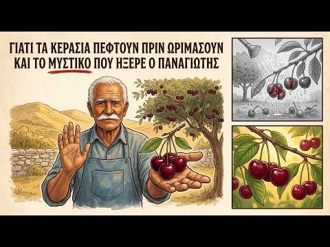 Φροντίδα κερασιάς — γιατί πέφτουν τα κεράσια πριν ωριμάσουν και το μυστικό του κλαδέματος