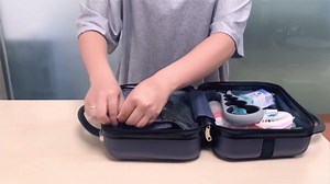 11 inch Hard Shell Cosmetic Case Makeup Travel Case Organizer Bag Small Portable Make up Train Hand Luggage with Elastic Strap ABS Mini Suitcase Gifts for Her.