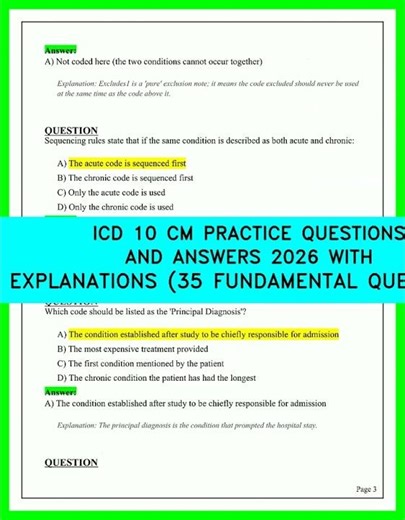 2026 ICD 10 CM Practice Questions and Answers 35 Fundamental Exam Prep Guide Explained