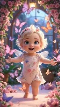 Little Fairy Baby 🧚‍♀️✨ | Cute Baby Fairy Rhymes Song #shorts Little Fairy Baby Rhyme#nurseryrhymes