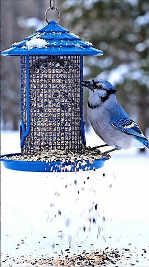 Beautiful Blue Jay at the Feeder 💙 | Bird Feeder Cam