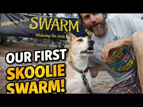 Our First Skoolie Swarm! | Prius Car Camping at a Bus Life Gathering