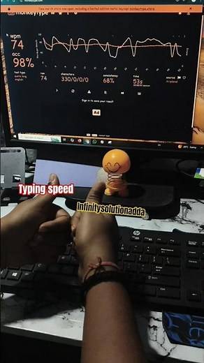 Typing Speed Test 60 Seconds Challenge ⏱ on #monkeytype #shorts #fyp #skills #ssc #rrb #explore