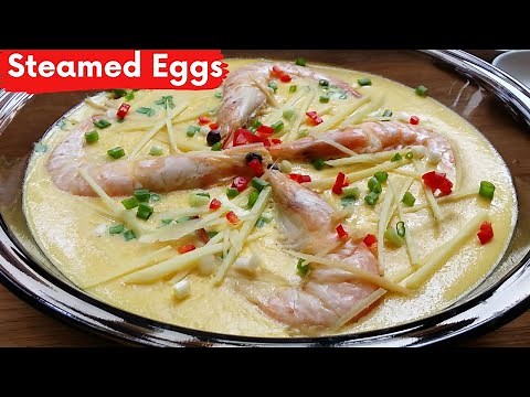 Steamed Eggs with Prawns