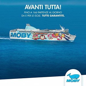🛳️ I nostri traghetti ti portano in vacanza: fino a 166 partenze al giorno e tutte garantite. ☀🏖 Scopri le rotte e le offerte speciali! #AvantiTutta #ViaggiaconMoby | Moby