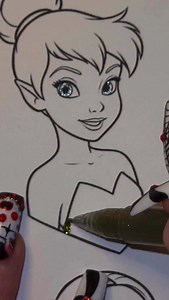 331K views · 13K reactions | Tinkerbell 栗 colored with ZSCM (skin) and Grabie (everything else) glitter pens #disney #aestheticvideos #satisfying #glittercoloring #tinkerbell | Alba Leon Coloring Books | Facebook