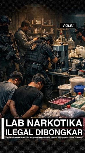Polda Metro bongkar lab gelap ekstasi di Cipinang, sita ribuan dosis siap edar.