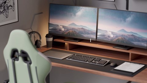 Dowinx Gaming Chair Breathable Fabric Game Chair with Gel Pad and Storage Bag, Comfortable Gamer Chair with Pocket Spring Cushion, Ergonomic Computer Chair with Footrest, Black