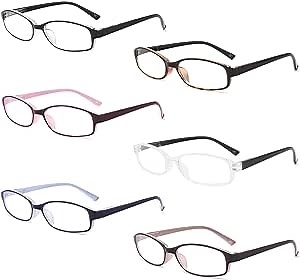 IVNUOYI 6 Pack Reading Glasses Blue Light Blocking with Spring Hinges,Colors Lightweight Readers for Women,Anti Glare UV Computer Eyeglasses 2.0