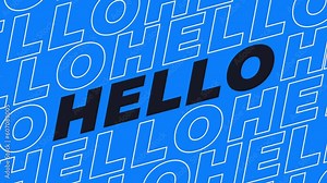 Hello Hi kinetic animated text.Hello and welcome animation.