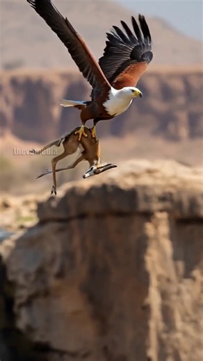 604K views · 2.3K reactions | A Springbok calf falls from a broken bridge, but an African Fish Eagle swoops in and saves it from certain death. | Wildlife Nomad | Facebook