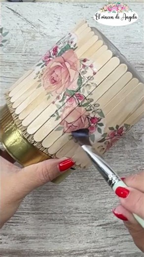 Doing decoupage #diyproject #craft #recycling #diy #decoupage #crafts