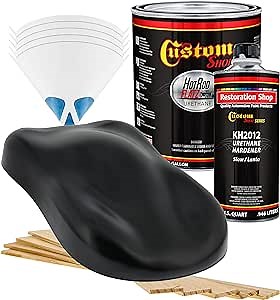 Custom Shop - Black Diamond Firemist - Hot Rod Flatz Flat Matte Satin Urethane Auto Paint - Complete Gallon Paint Kit - Professional Low Sheen Automotive, Car Truck Coating, 4:1 Mix Ratio