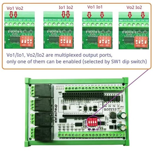 ES32G15 Home Expansion Board NTC Temperature Collection Current Voltage Input Output Relay Switch