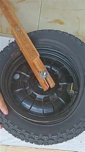 Homemade Tire Mounting Tool Using Wood Only