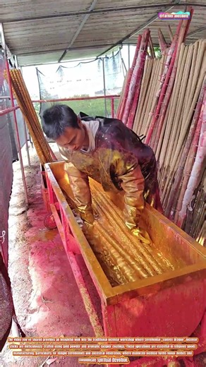 The Art of Crafting Embossed Dragon Incense Sticks with Gold Powder and Lacquer Coating
