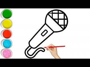 How to Draw 📝 a Cute Microphone 🎤 | Easy Step by Step | Kids Drawing and Coloring