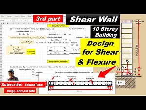 Shear Wall/ Design for shear and flexure/ Ten-storey Building/ Part - 3