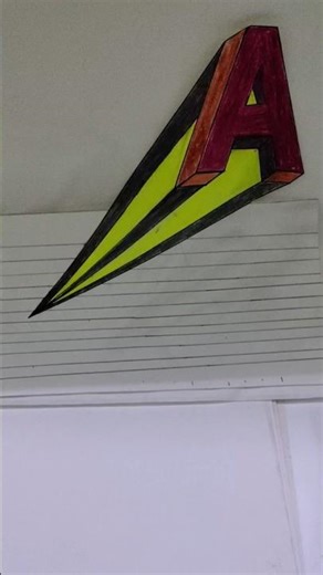 3D Floating Letter A | Easy Anamorphic Illusion ✏️