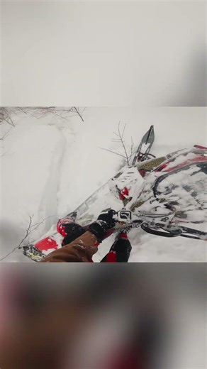 Snowmobile Stuck? The Annoying Reality of Deep Snow! #shorts