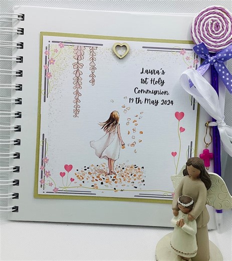Personalised First Communion Gift : Keepsake Scrapbook With Frame. Free Pen and Pendant - Etsy