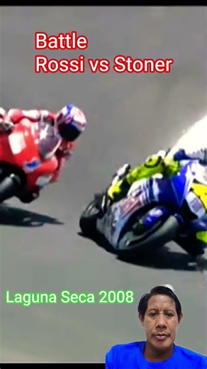 Battle 1st Rossi vs Stoner, Laguna Seca 2008 #vr46 #valentinorossi #motogp #motosport
