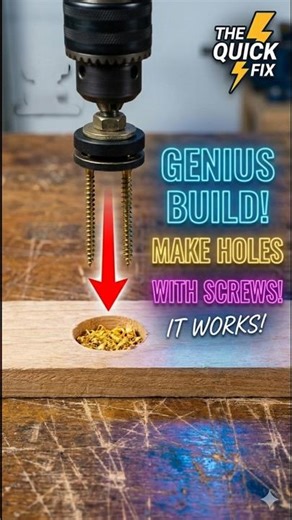 DIY Wood Hole Cutter using Only Screws | The Quick Fix #shorts #ideas #diy #tips