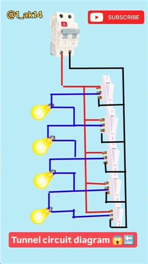 4 bulb 💡 5 two way switch 1 MCB wiring connection ✓ #viral #shorts