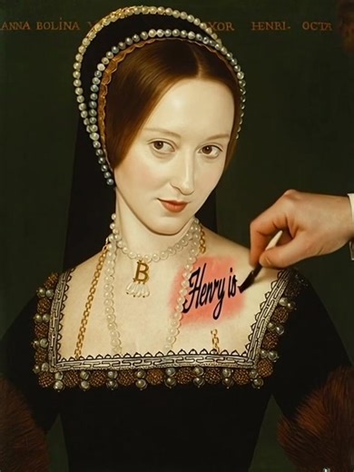 Anne Boleyn tilting her head, revealing a fresh neck tattoo: “What do you think of my new ink?” 👑💉🪓 Wait for the 3s zoom on the tattoo slow smirk #AnneBoleynTattoo #TudorTok #FYP