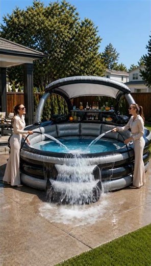 Luxury Inflatable Pool with a Bar | Ultimate Backyard Inflatable Pool Party Ideas