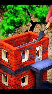 "4 Hours to Build a Mini House with bricks… Will We Make It? 😱🏠" #miniature #diy
