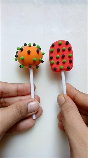 DIY idea 💞 How to make easily lollipop 🍭 with Super clay #trend​ #clay​ #music​ #funny​ #candy