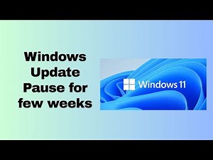 Windows Update Pause for few weeks