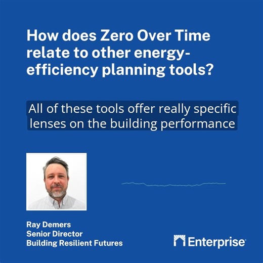 We recently dove into our new Zero Over Time offering. This new Green Communities pathway allows developers to plan for deep energy retrofits over time – and make multifamily homes healthier and cheaper to operate for residents and owners. How does it compare with other energy-efficiency planning tools? Take a listen. Stay tuned for new Zero Over Time guidance and funding opportunities to come, and get started today with the next step in your energy transition: https://bit.ly/3Uvhp5U | Enterpris