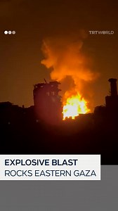 40K views · 808 reactions | A powerful explosion was caused by detonating robots filled with explosives during an Israeli army demolition operation east of Zeitoun, part of a hours-long military activity. The blast sent a shockwave and deafening sound across eastern Gaza City, triggering panic among nearby residents. | TRT World | Facebook