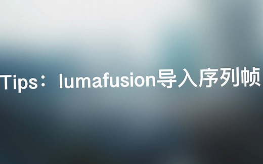 【ipad视频剪辑小tips】如何在lumafusion中导入图片序列