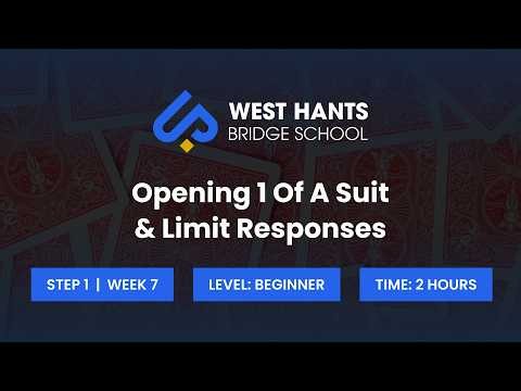 Opening One of a Suit and Limit Responses - Beginner Bridge Lesson - Learn To Play Bridge Online