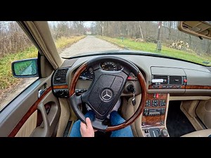 1994 Mercedes-Benz S-Class W140 [3.5 TURBO-D 150HP] |0-100| POV Test Drive #1444 Joe Black