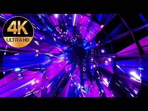 10 Hour 4k Fast moving screensaver Blue and Pink Color Neon Deep Tunnel Abstract background video