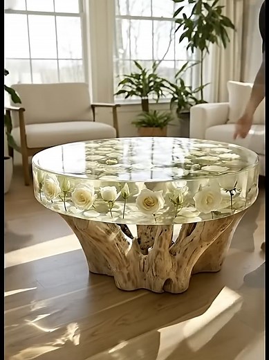 Creating a Stunning White Rose Resin Table