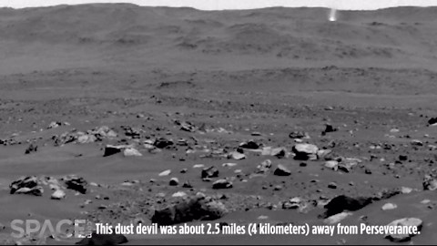 Perseverance Rover Captures Martian Dust Devil