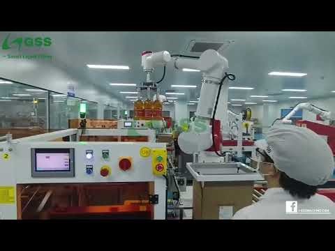 Fully Automatic Edible Oil Filling Line with Auto Capping, Labeling, Palletizing, and Packaging