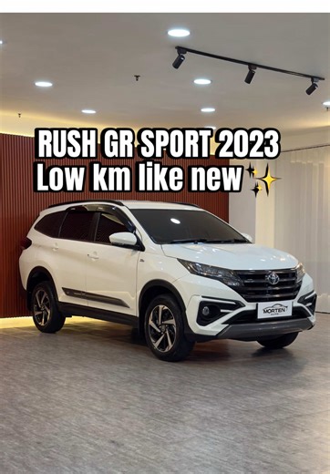 Toyota Rush 1.5 S GR Sport 2023 | Putih Kilometer 1,400 (low) | Service Record Toyota Plat B Genap | Pajak sd September 2026 Engine : 1.5L 2NR-VE Dual VVT-i Engine (105Hp/140Nm) 4 Speed Automatic Transmission Spec : Smart Keyless Entry, GR Seats GR Engine Start Stop Button GR Leather Steering Wheel Touchscreen Multimedia Head Unit Audio Steering Switch, Rear Parking Camera Vehicle Stability Control 17” Original Toyota Rush S Wheels Harga khusus Paket Kredit 248,000,000,- CIMB Niaga Finance - Asu