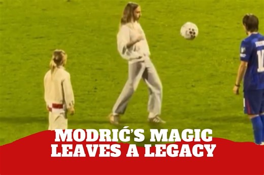 Luka Modrić’s daughter steals the spotlight with her skills after Croatia’s win