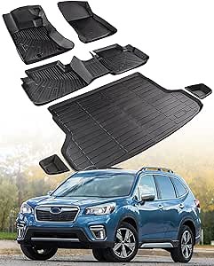 DiffCar® Floor Mats & Cargo Liners for Subaru Forester 2024 2023 2022 2021 2020 2019, Custom Fit All-Weather TPE Interior Protection Car Accessories 6PCS