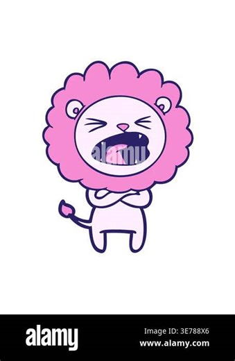vibrating motion animation of cartoon angry lion Stock Video Footage - Alamy