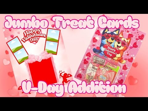 How to make a Valentines Day Jumbo Treat Card #diy #valentinesday #galentinesday #pink #howto #bluey