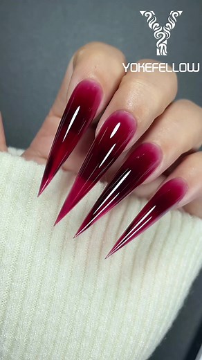 Vampire Kiss Color Stiletto Sandwich Dual Form Nail Tutorial