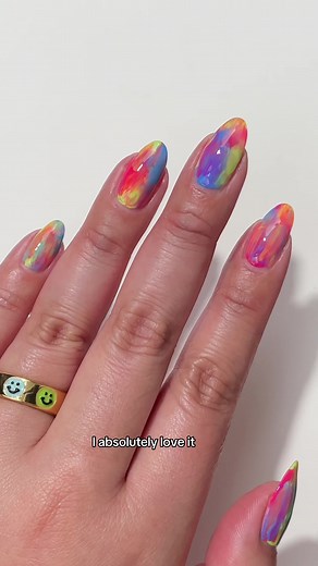 Rainbow Color Melt Nail Art